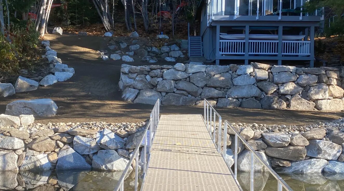 Stone steps in a garden